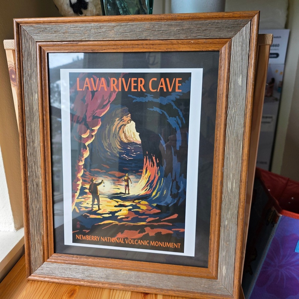 Lantern Press Lava River Cave Newberry Natinl Volcanic Monument Framed Art Print - Picture 2 of 12